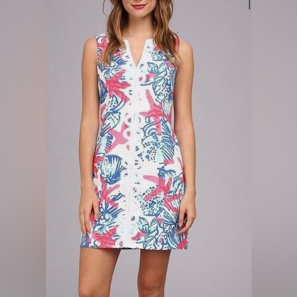 NWT Lilly Pulitzer Janice shift dress resort white she she shells 4 - Picture 2 of 13